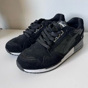 Diadora I.C 4000 Premium 170945-C0787 Mens Black Suede Lifestyle Sneakers Shoes